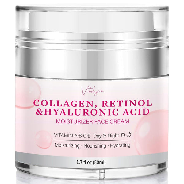 Face Moisturizer for Aging Skin: Wrinkle Cream for Older Women and Men 50 and 60 plus with Retinol, Collagen and Hyaluronic Acid – Facial