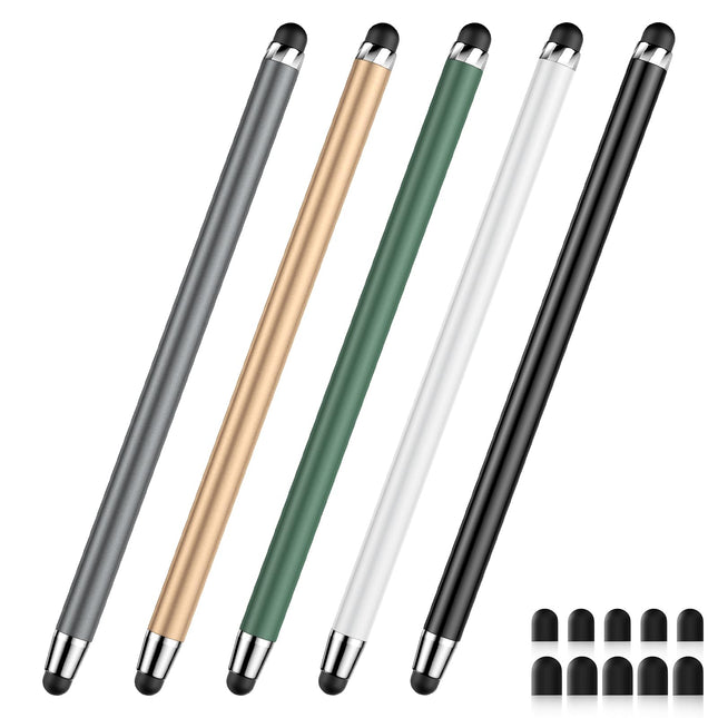 DAXINGXING Stylus, 2-in-1 Stylus Pen for Touch Screens, 5 Colors 5 PCS (Black/Wh