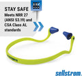 Sellstrom Reusable Banded Earplugs for Work - Work Safety Hearing Protection - 25dB - Hi-Vis Green/Blue Banded Earplug 1 pair (Pack of 1)