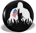 Bigfoot American Flag Camping Spare Tire Cover Wheel Protectors Weatherproof Wheel Covers Universal Fit for Trailer Rv SUV Truck Camper Travel