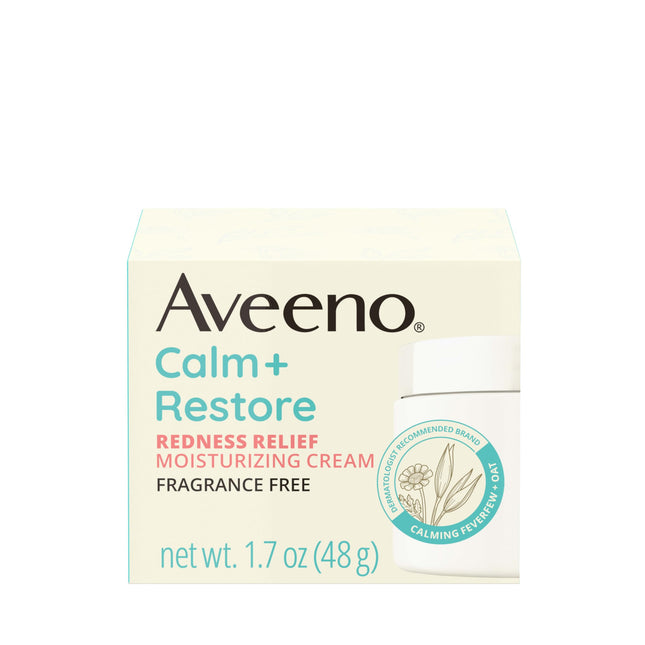 Aveeno Calm + Restore Facial Cream for Redness Relief, Soothing Face Moisturizer for Sensitive Skin, Hypoallergenic Form
