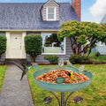 DREAMSOUL 5 Prongs Base Bird Bath with Metal Stake, Garden Bird Bath for Outdoors Tall Bird Bath Cast Iron Freestanding & Lightweight Bird