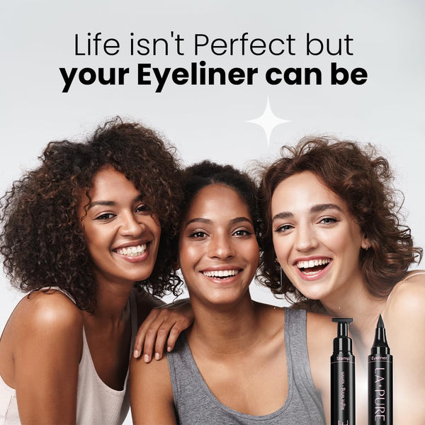 Waterproof Eyeliner Stamp - 2 Wingliner Black Make up Pens, Vamp Style Wing, Smudgeproof & Sweatproof, Perfect Cat Eye Look, Long Lasting Liquid