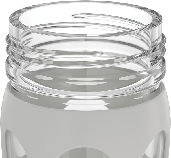 Lifefactory 22-Ounce Active Flip Cap Glass Water Bottle, 22Oz, Cool Grey