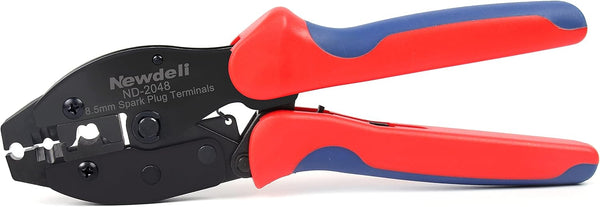 Spark Plug Wire Crimper, Newdeli Crimping Pliers for Spark Plug Stripping Tool, ND-2048 for Crimping and Stripping Spark Plug Wire, Dia
