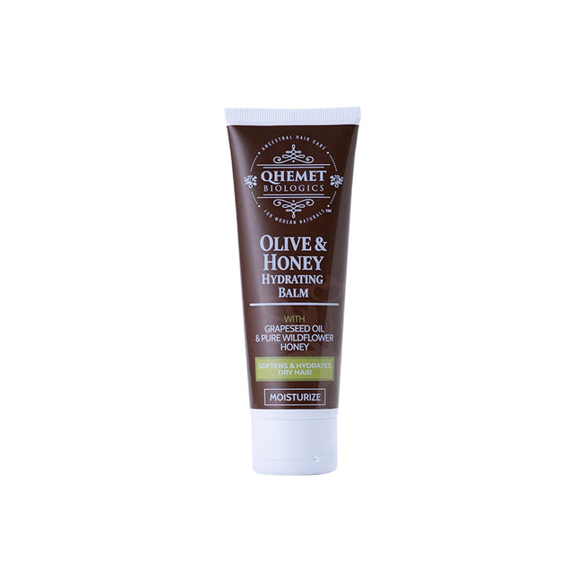 Qhemet Biologics Olive & Honey Hydrating Balm - Moisturizing Hair Balm for Smoot