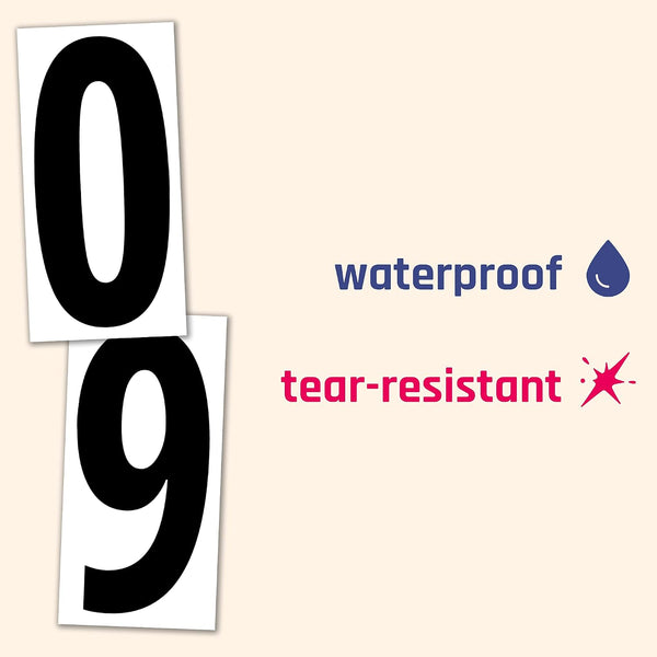 3 inch, Vinyl Numbers Stickers, Stick On Numbers - Black Numbers, 200 PCS | 0-9 Stickers, Waterproof, Peel and Stick 3 x 1.5 inches Black Numbers