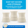 IMPRESA (3 Pack) Magnetic Safety Lock Key for Childproof Cabinet Locks - Includes 3 Adhesive Magnetic Key Holders White