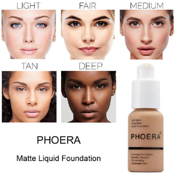 2 Pack PHOERA Foundation, Long-Lasting Waterproof Oil Full Coverage Flawless Soft Matte Liquid Foundation.105 San 2 Count (Pack of 1) 105 Sand