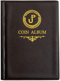 Uncle Paul Coin Album Coin Holder Coin Collection Book for Half Dollar/Small Dollar/50 Pence/Two pounds 60 Pockets Elegant Black 45 x 45 mm Pocket