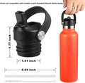 Replacement Straw Lid for Hydro Flask Standard Mouth 18-24 oz, BPA-Free Sport Cap with Soft Straw One-Hand Flip-Top for Sports/Hiking, Compatible