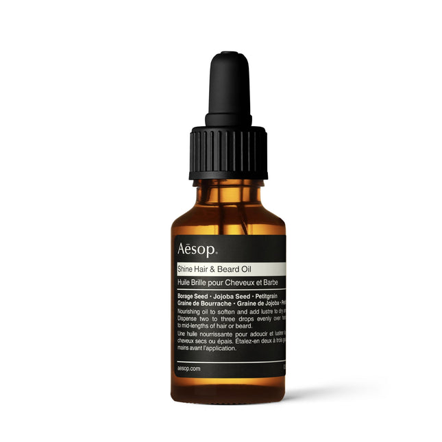 Aesop Shine Hair and Beard Oil | Moisture-Rich, Silicone-Free Oil for Full Beards and Hair | Softens Coarse Texture | No