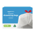 Amazon Basics 13 Gallon Tall Kitchen Drawstring Trash Bags, Flextra Strength, Clean Fresh Scent, Tear Resistant, 0.9 mil Thickness, 10% Post