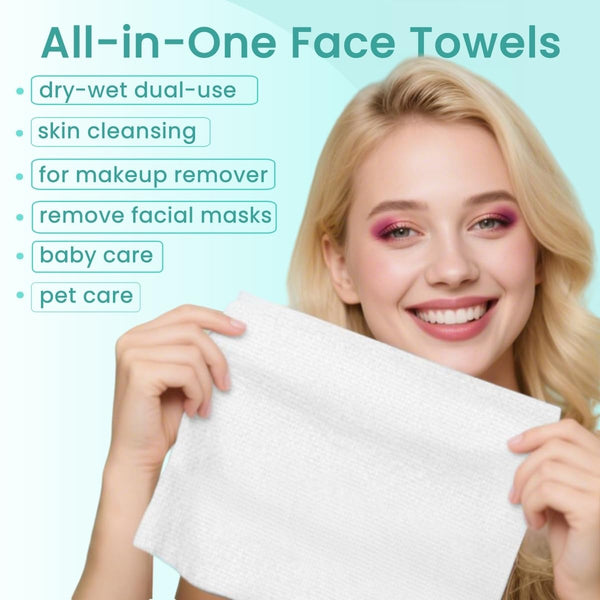 Ditoi Disposable Face Towels,Ultra Soft &Thick Face Dry Wipes for Makeup Removal,Viscose Fiber Facial Coths for Women Daily Cleansing, Skincare,60