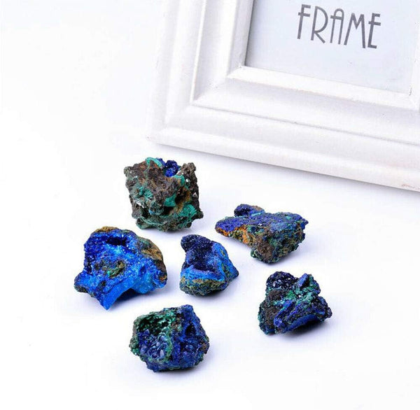 Wixine 1Pcs Natural Azurite Malachite Crystal Mineral Specimen Healing Stone 1-3cm