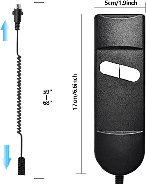 Lift Chair Remote Replacement, 5 Pin 2 Buttons Straight Power Recliner Remote, Power Recliner Replacement Compatible for Most Lift Chair Brands