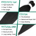Braiding Hair 16 Inch Pre stretched Braiding Hair Extensions Yaki Hot Water Synthetic Hair(16nch,3Packs Natural black) 1B# 16 Inch(Pack of 3)