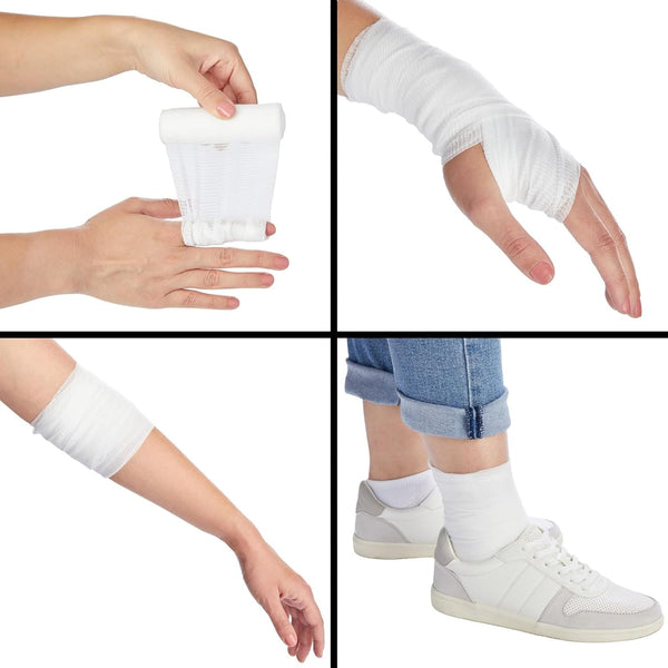 Juvale 4-Inch Gauze Bandage Roll - Soft Stretchy Fabric & Gauze Wrap - Breathable Textured Design for Secure Compression - Pack of 1, 48 Count