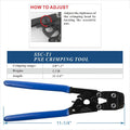 PEX Pipe Clamp Cinch Tool Crimping Tool Crimper for Stainless Steel Clamps from 3/8-inch to 1-inch with 1/2-inch 10PCS and 3/4-inch 10PCS SS PEX