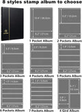 MUDOR Stamp Collecting Album, 7 Rows Pockets Stamp Book for Collectors, 10 Sheets Stamp Stockbook