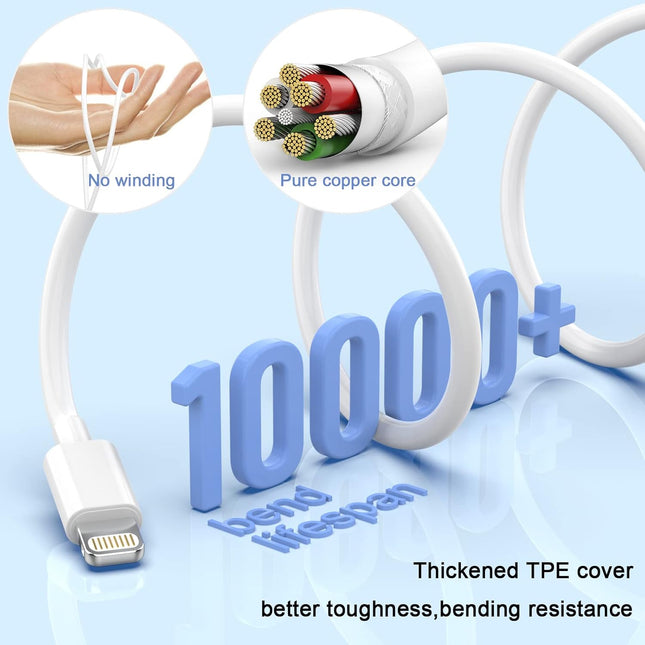 6Pack(3/3/6/6/6/9 FT) Original [Apple Mfi Certified] Iphone Charger Fast Charging Lightning Cable Iphone Charger Cord Co