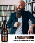ISNER MILE 5 Pack Beard Oil Set Leave in Conditioner, Cedarwood Sandalwood Sage Sweet Orange, Mustaches Soften Moisturizing, Valentines Gifts for