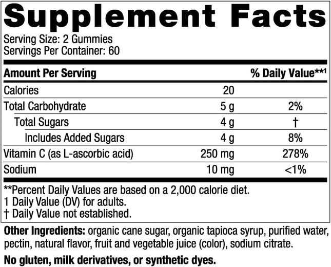 Nordic Naturals Vitamin C Gummies, Tart Tangerine - 120 Gummies - 250 Mg Vitamin