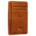 Claasico Front Pocket Small Minimalist Leather Wallet RFID Blocking Vintage Leather Credit Card Holder with Gift Box California Dessert