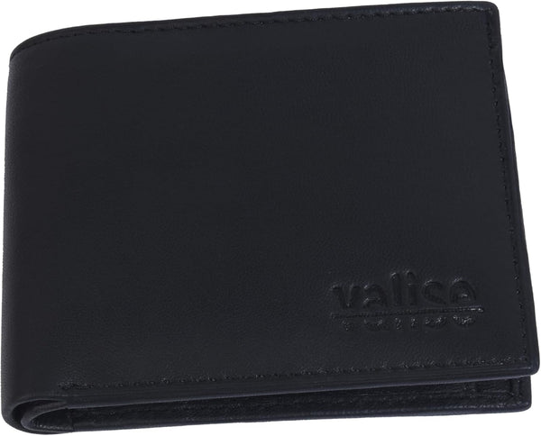 Men'S Premium Genuine Leather Wallet â Slim Rfid-Blocking Design with 3 Card Slots, Durable & Stylish (Black)
