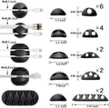 Ohill 16-Pack Black Cord Organizer - Adhesive Cable Clips Holder for Desk, Wall, Car - Wire Management Clips for Iphone Charger, USB, Computer