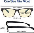 Gamma Ray Computer Blue Light Blocking Gaming Glasses w/Amber Tint and Anti Glare UV Digital Eyestrain 0.00x