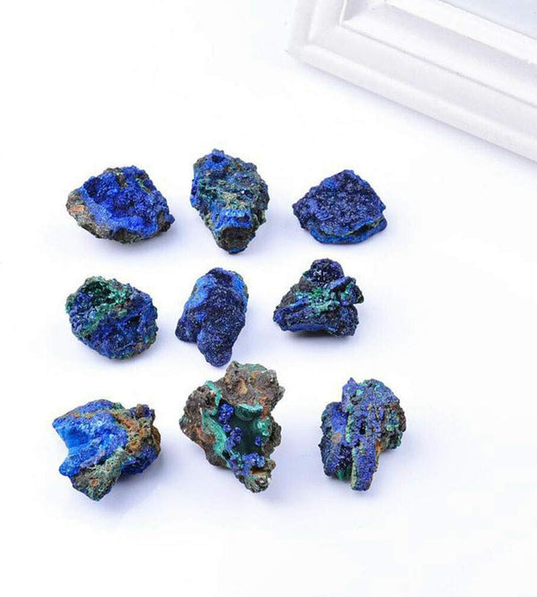 Wixine 1Pcs Natural Azurite Malachite Crystal Mineral Specimen Healing Stone 1-3cm