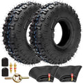 FVRITO 2 Pack of 4.10-4 410-4 4.10/3.50-4 Tire with Inner Tube for Lawn Mowers Garden Rototiller Snow Blower Mowers Hand Truck Wheelbarrow Go Cart