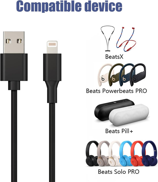 TPLTECH 3.3FT USB Charger Cable Cord Compatible with Beats Powerbeats Pro, Powerbeats, Beats X, Solo Pro Wireless Headph