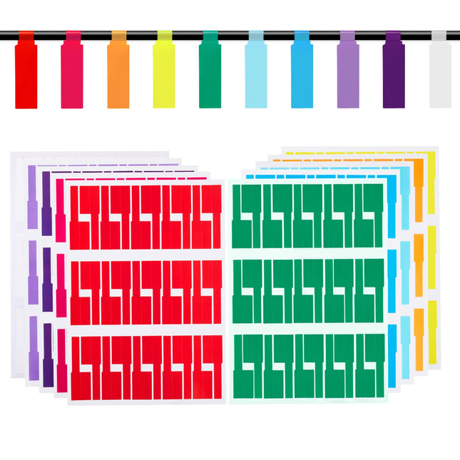 300 Pcs Cable Labels, JIQEZNL Premium 10 Colors Wire Labels Electrical, Waterproof Cord Labels Electronics Tags for Cabl