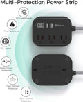 Cruise Ship Essentials - Mifaso Power Strip with USB, Mountable Flat Plug Power Strip with 3 Outlets 4 USB Ports(Smart 3.1A), 5Ft Braided