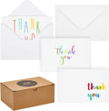 Juvale Thank You Cards with Envelopes - Bulk Blank Thank You Notes & Cards for Kids & Adults - 6 Assorted Rainbow Designs - White, 48 Pack, 4 x 6