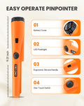 Dmyond Metal Detector Pinpointer - Professional Waterproof Handheld Pin Pointer Wand - High Sensitivity 360° Detection - Search Treasure