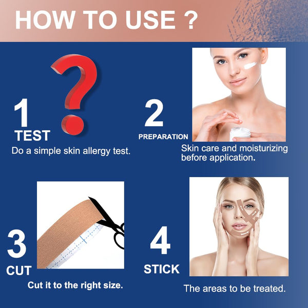 Akissos Facial Myofascial Lift Tape Face Lift Tape Face Toning Belts Anti Wrinkle Patches Anti Freeze Stickers Neck Lift Tape Unisex For Firming