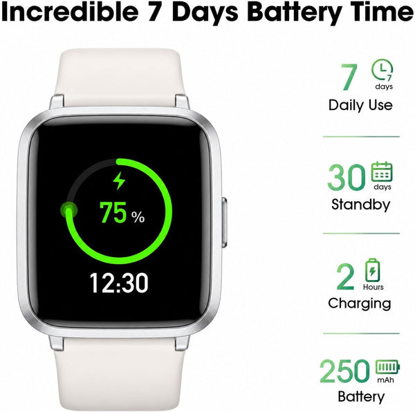 Fitness Tracker Watch with Heart Rate, No App No Phone Required, Pedometer Almond