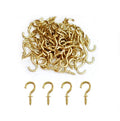 Small Brass Ceiling Hooks 1/2'' Screw-in Light Hooks Gold Hanging Cup Hook (60Pack) Gold 60pcs