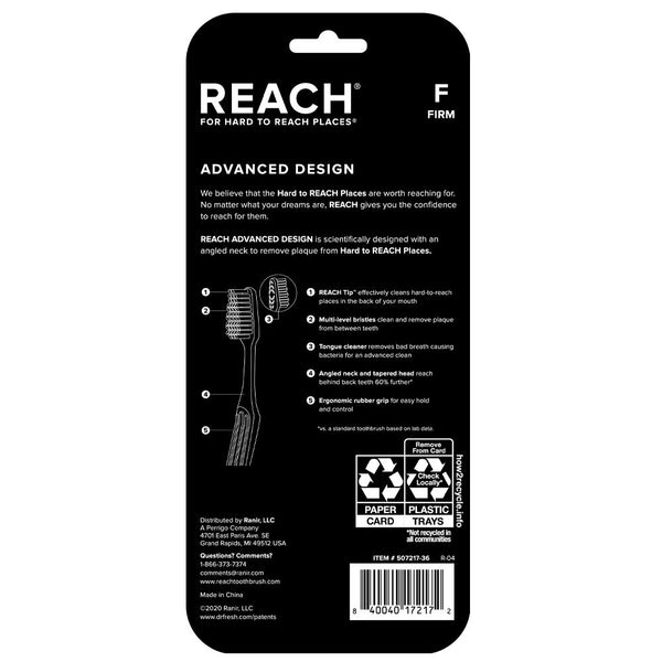 Reach Advanced Design Toothbrush, Firm Bristles, 7 Count Value Pack 7 Count (Pack of 1) Firm