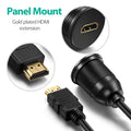 HDMI Panel Flush Mount Cable - 1 Meter 3ft | HDMI Extension Dash Flush Panel Mount Cable For Car, Boat and Motorcycle 3 Feet