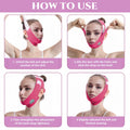 Graphene V-Line Mask Chin up Mask V Shaped Face Mask Chin Strap for Sleeping, Jaw Exerciser,Red,Medium
