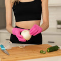 FRAMAR Pink Gloves Disposable Latex Free Ã¢ÂÂ Pink Nitrile Gloves Medium, Latex Free Glove Medium, Guantes De Nitrilo, for Hair Dye, Salon,