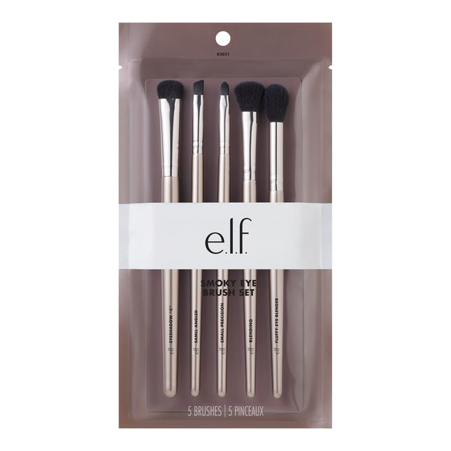 E.L.F. Smoky Eye Brush Kit, 5-Piece Makeup Brush Kit for Creating a Smoky Eye Lo