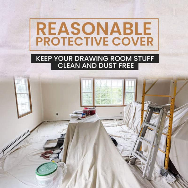 Canvas Painters Drop Cloth (Size 6 x 9 Feet - Pack of 2) - Pure Cotton Paint Drop Cloth for Painting, Curtains, Furniture & Floor Protection - All