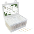 Egeageoi 1000 Count Pointed Cotton Swabs with Bamboo Sticks in Storage Box | Double Pointed Precision Tip for Beauty Care, Makeup Touch-Ups, Nail