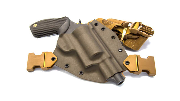 Kenai Chest Holster for Taurus Judge 2.5" or 3" Cyl, MAS Grey/Coyote, Right Hand****Does Not Fit the Public Defender*****