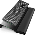 3 in 1 Keyboard Stand W/Wrist Rest and Storage Tray - Klearlook [Ultra Comfortable] PU Leather Wrist Pad & Acrylic Keyboard Riser, 16.9X7.3 Inch